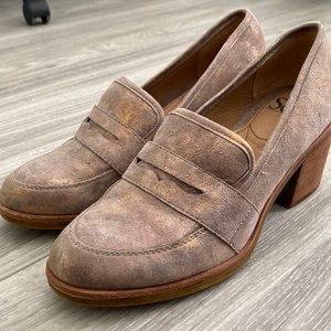 Sofft Light brown and Gold shimmer shoes